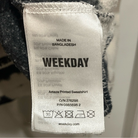 Weekday Women’s Amaze Printed Cotton Tie-Dye Crewneck Sweatshirt Size Small - Picture 9 of 11